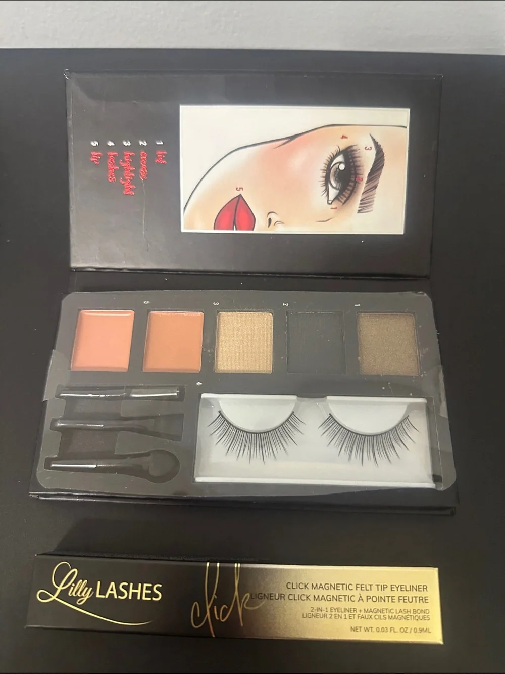 Ardell Lashes Magnetic Eye Kit & Neutral & Gold Shades make-up Pallet w Lilly ma
